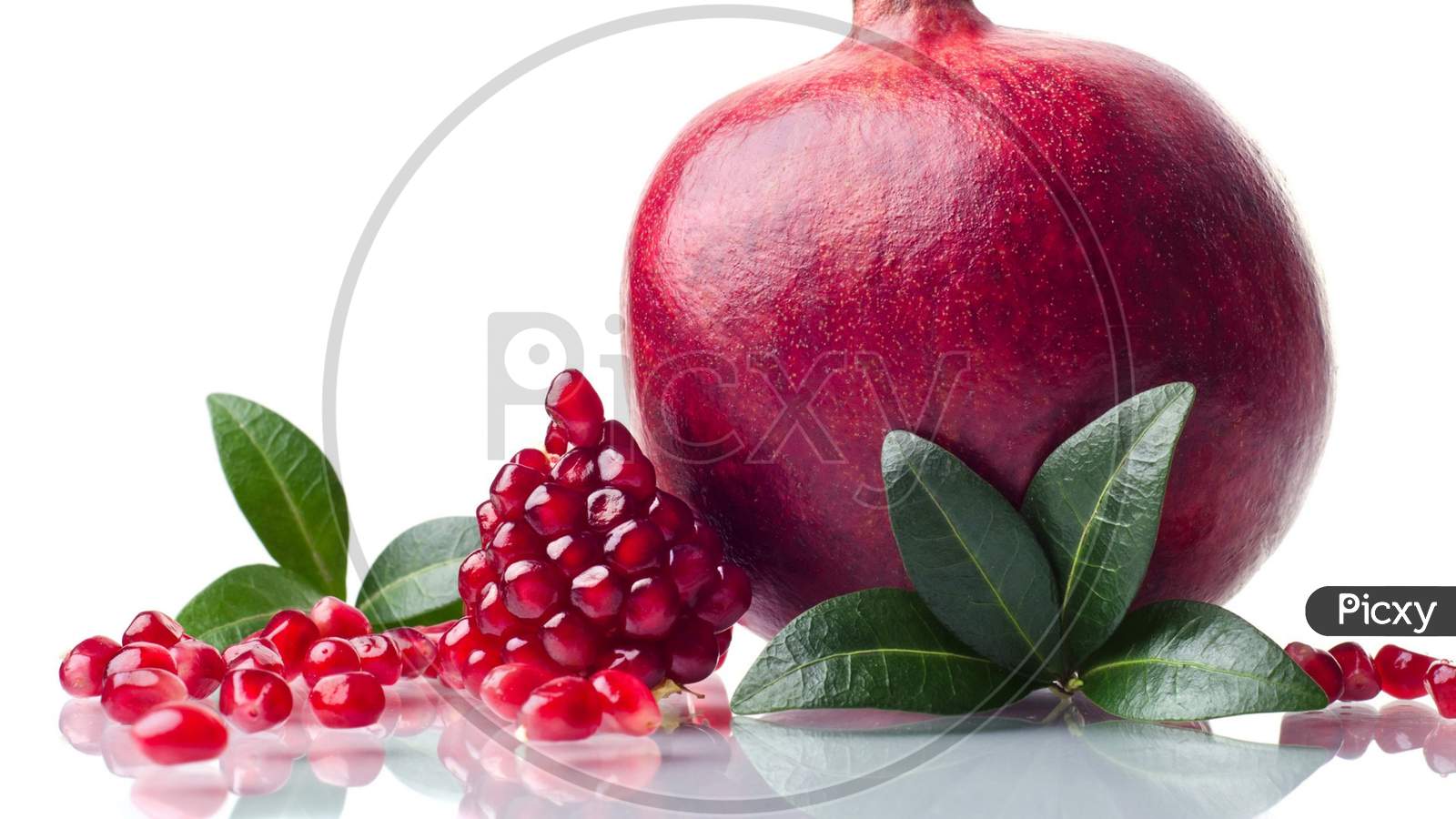 Pomegranate in white background