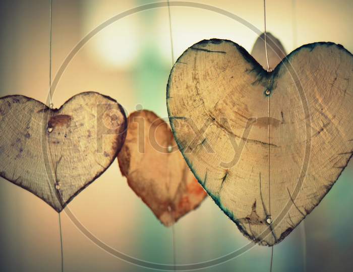 Beautiful Heart shape made up of wooden sheet