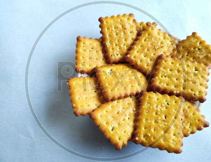 Tasty biscuits with tea.