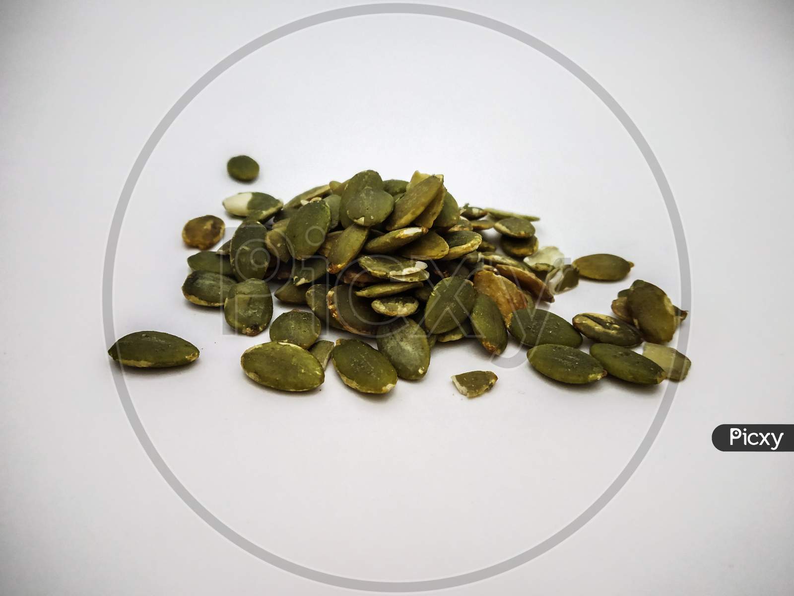 Pumpkin Seeds Dried Isolated With White Background