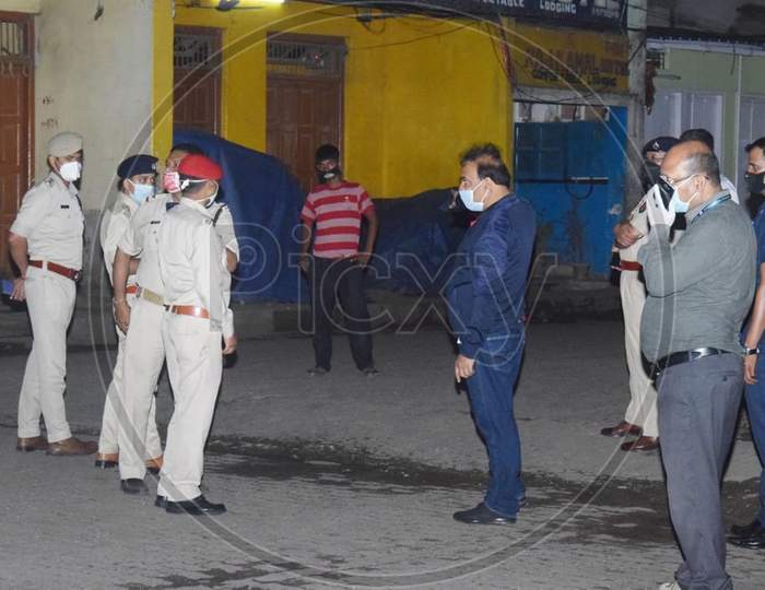 Assam Health Minister Dr. Himanta Biswa Sarma Visits Fancy Bazar After 15 COVID-19 Positive Cases Have Been Detected In Guwahati on May 13, 2020