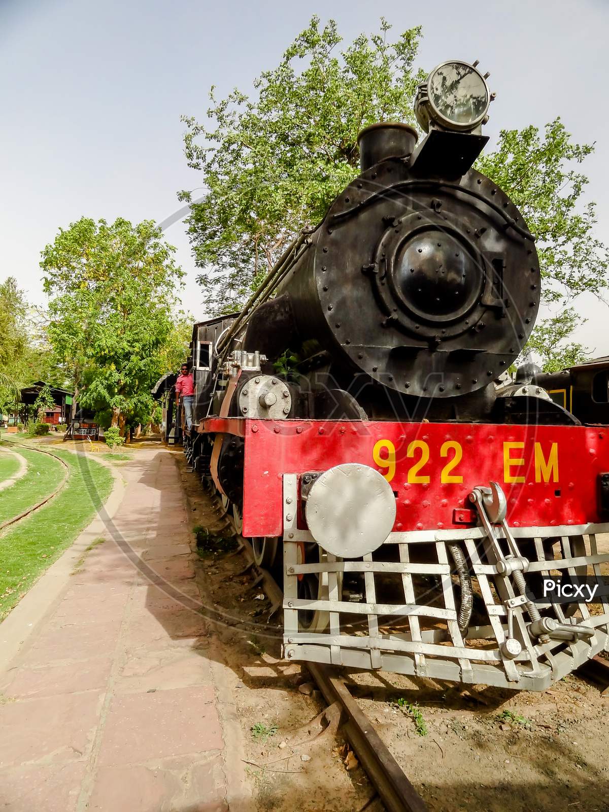 Old steam engine at Rail Museum located in the center of New Delhi.
