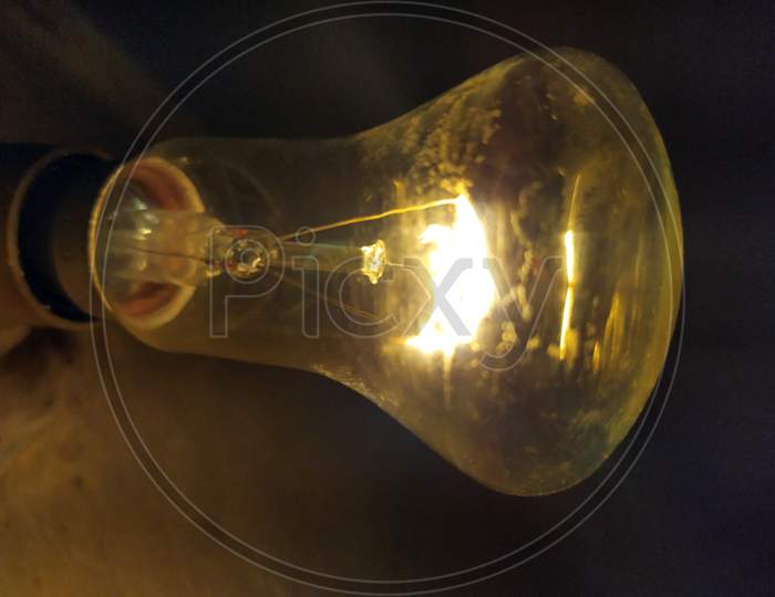 a light bulb getting light