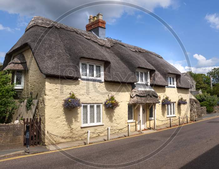 A typical thatched cottage Isle of Wight 21 July 2014