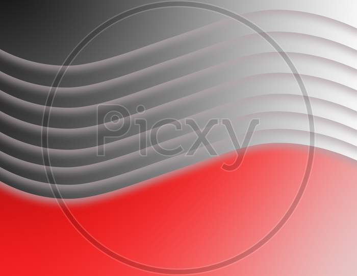 Abstract illustration of grey wavy lines on a gradient with a plain red bottom.
