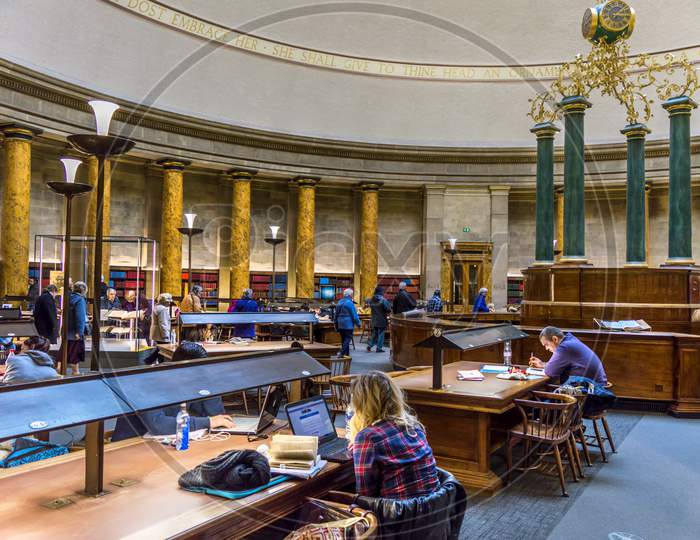 The reading room at Manchester Central library, Manchester, England. 6 February 2015.