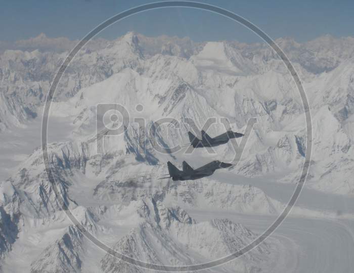 MIG-29s over Himalayan Range