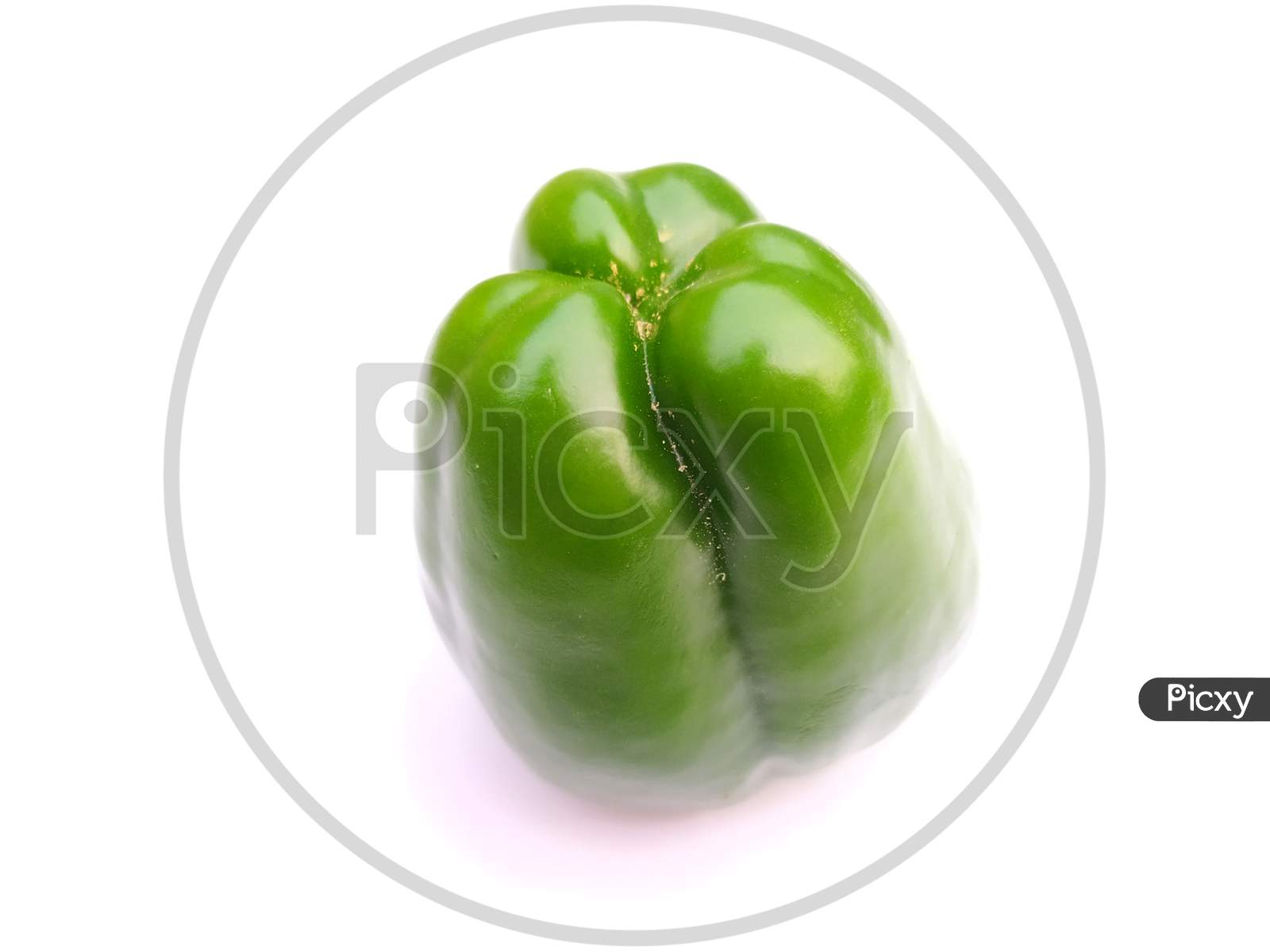 fresh green bell pepper (capsicum)isolated on white background