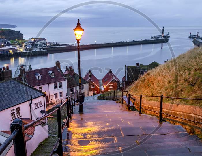 Evening View looking over Whitby Harbour