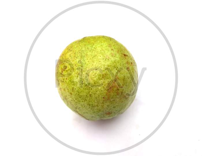fresh green sweet guava isolated on white background