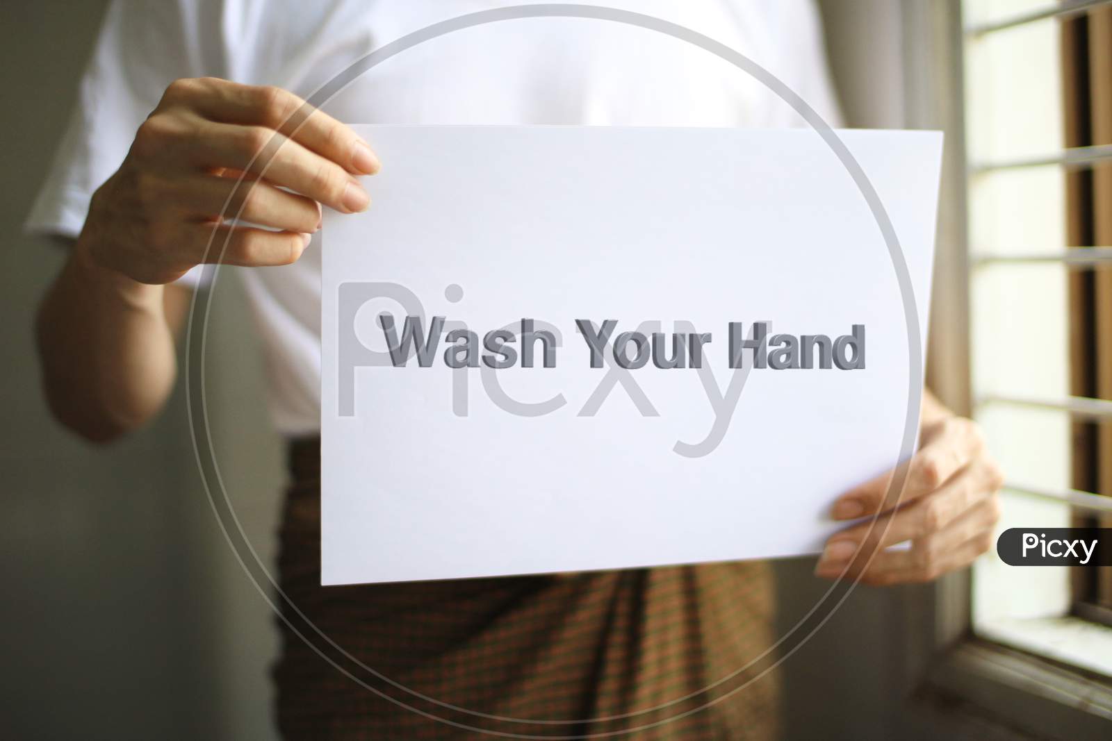 Wash your hands with water. Stay at Home, Stay Safe.