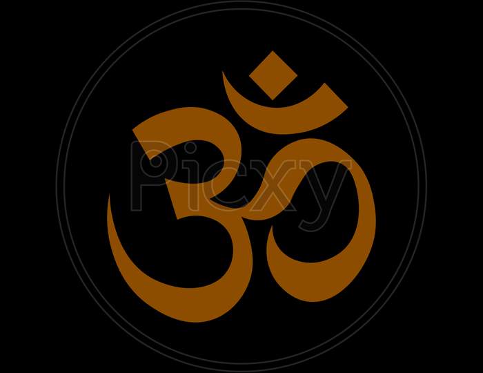 A vector illustration of "Hindu religion symbol OMM"