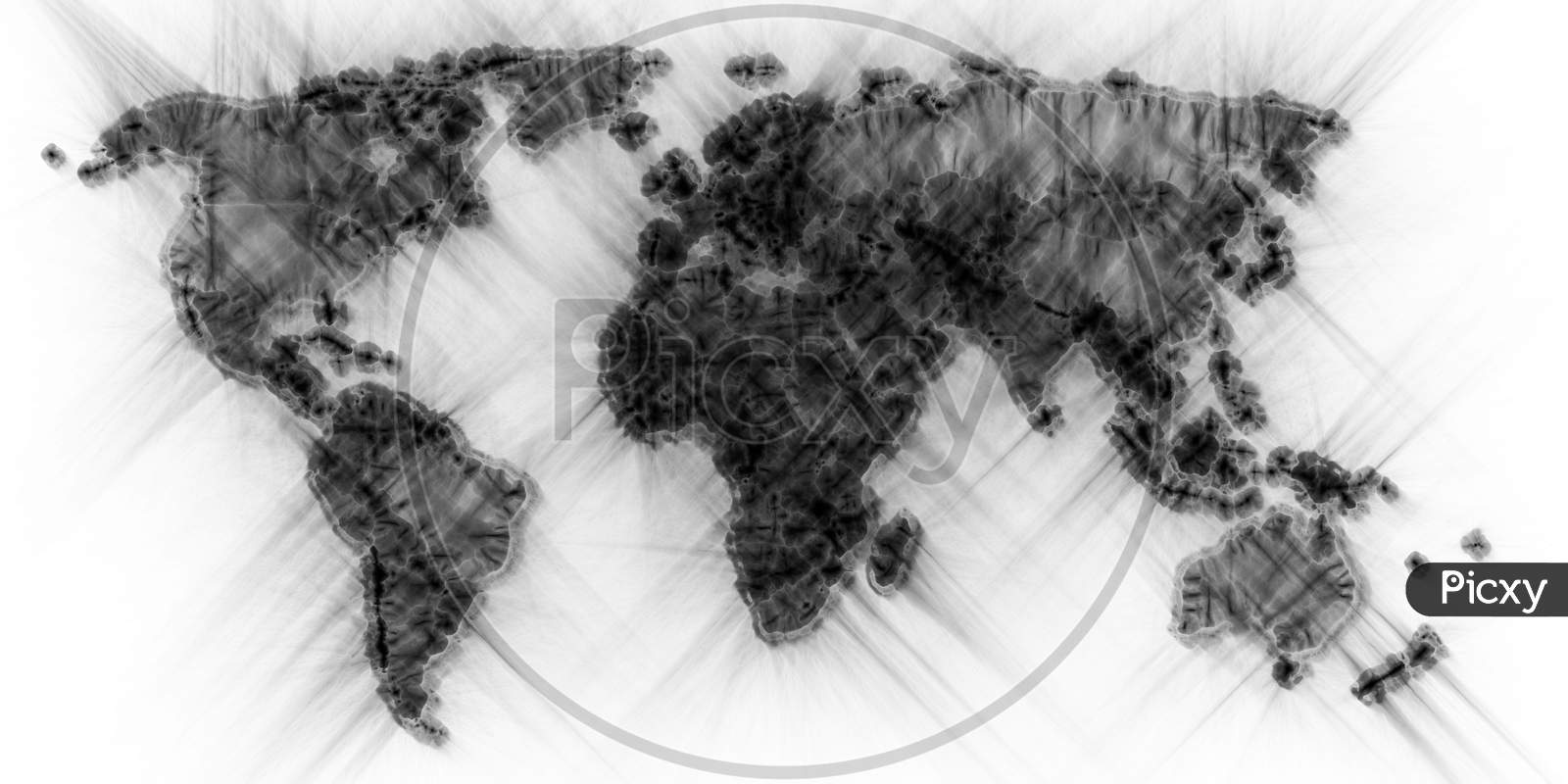 Stunning view of the world map using kirlian energy photography