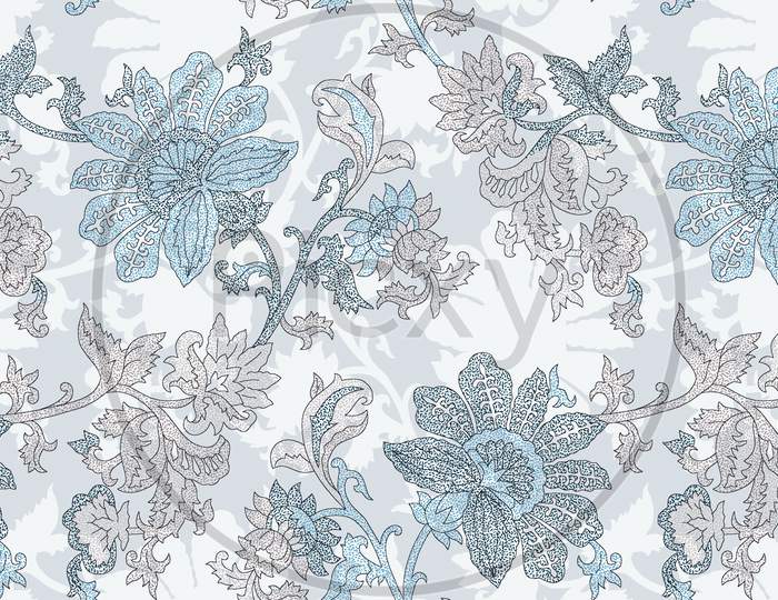 Seamless Floral Allover Pattern Background