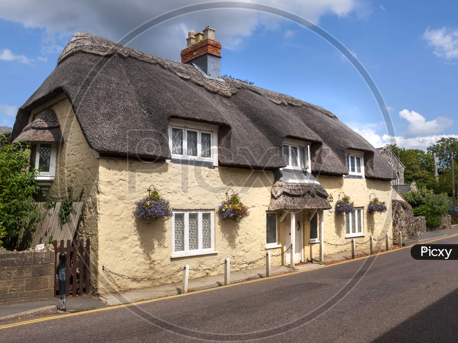 A typical thatched cottage Isle of Wight 21 July 2014