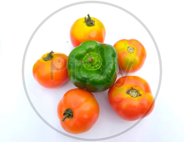 some fresh vegetable isolated on white background