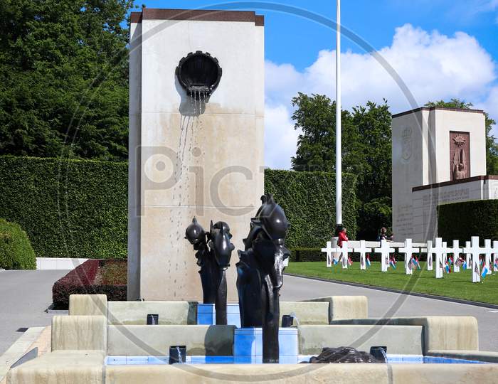 Fountain At A Military Cemetery