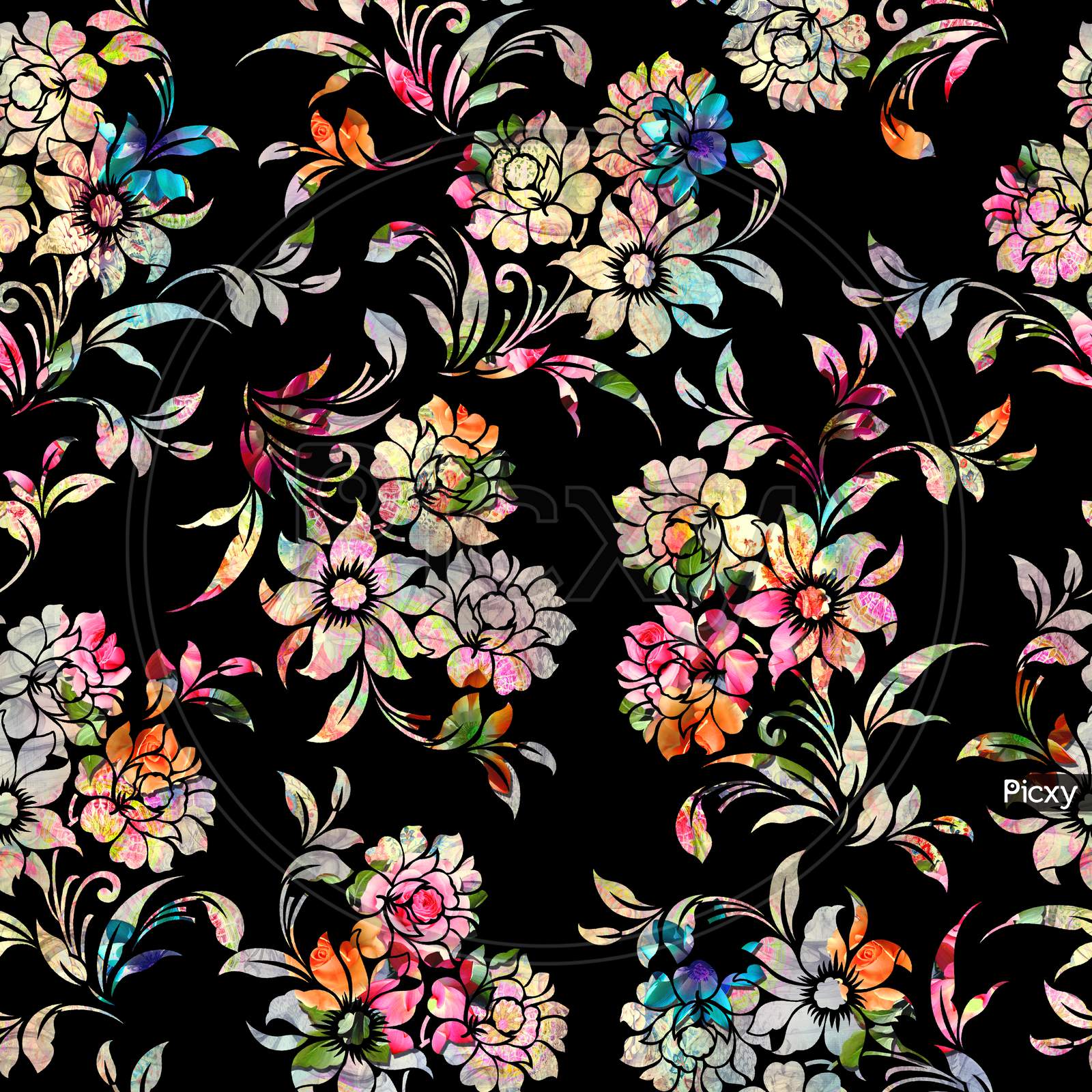 Black Floral Pattern