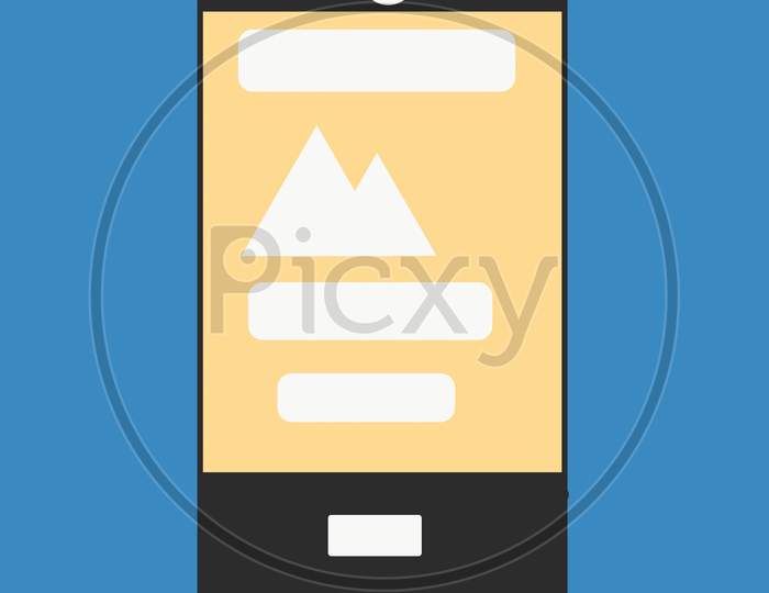 Black Mobile Phone With Blue Background