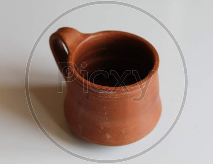 Top View Of The Clay Tea Cup