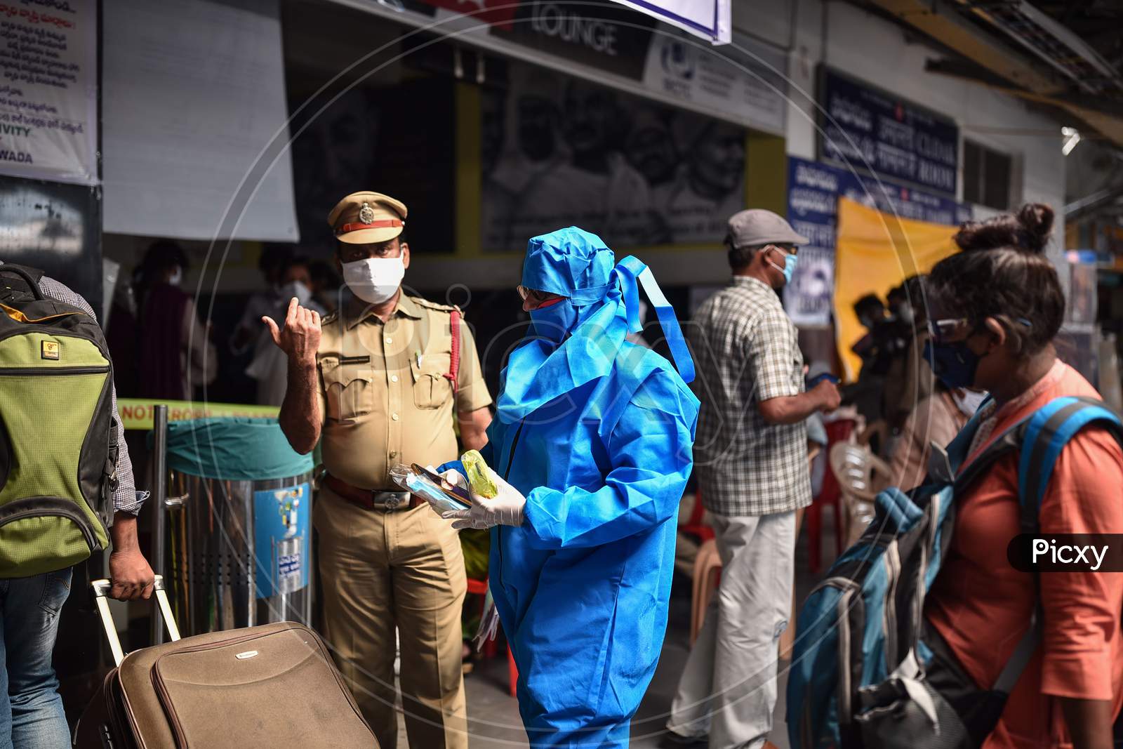 A Medic In A Ppe Suit Arrives To Conduct Thermal Scanning For The Passengers Who Reached At Vijayawada Railway Station On A Special Train From New Delhi, During The Nationwide Lockdown Amid Coronavirus Pandemic In Vijayawada.