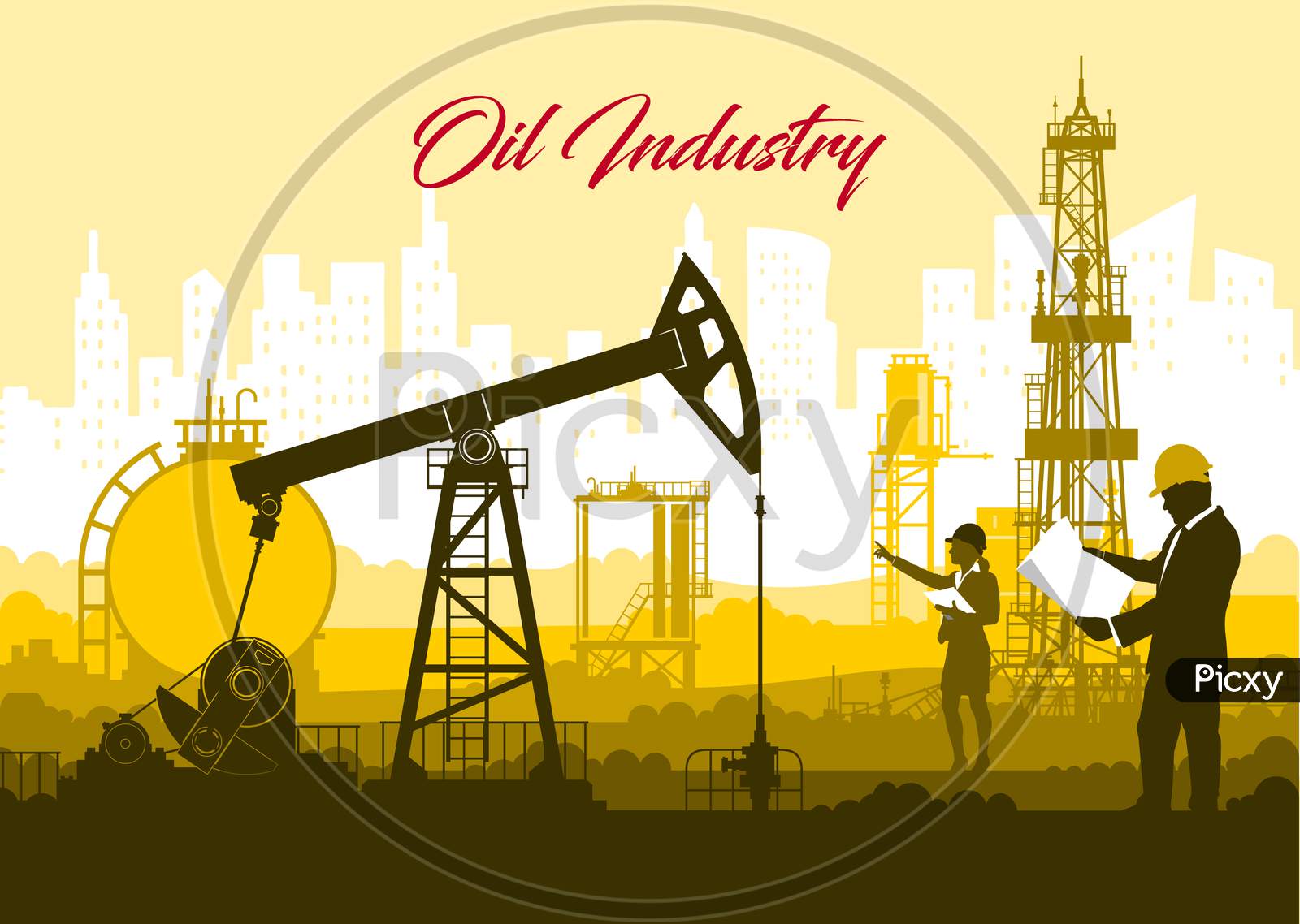 illustration of oil industry