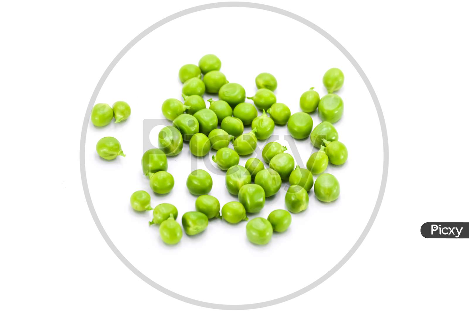 Fresh green peas isolated on a white background