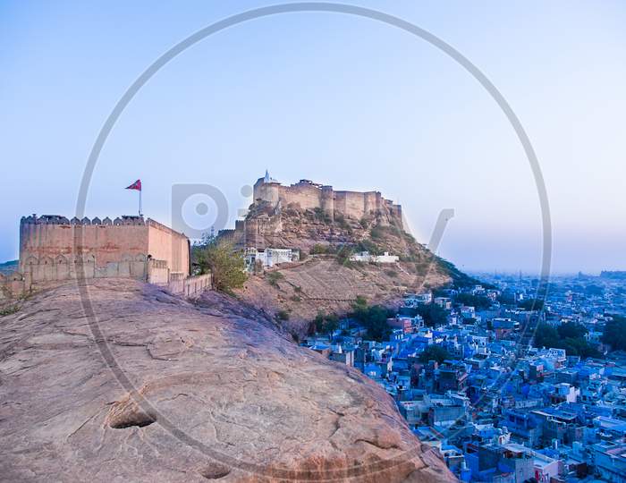 Blue City And Mehrangarh Fort On The Hill In Jodhpur, Rajasthan, India - Image