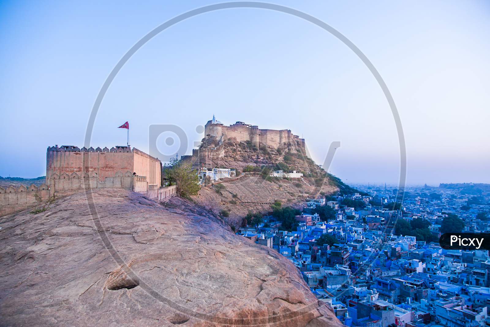 Blue City And Mehrangarh Fort On The Hill In Jodhpur, Rajasthan, India - Image