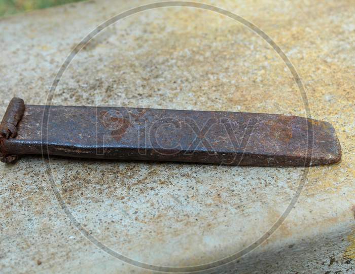 Old Rusted Iron Chisel Isolated