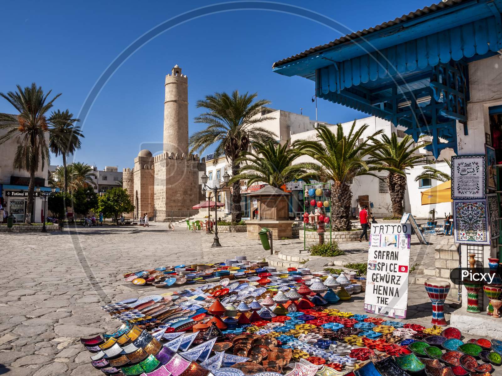 An open street market in Tunisia.
