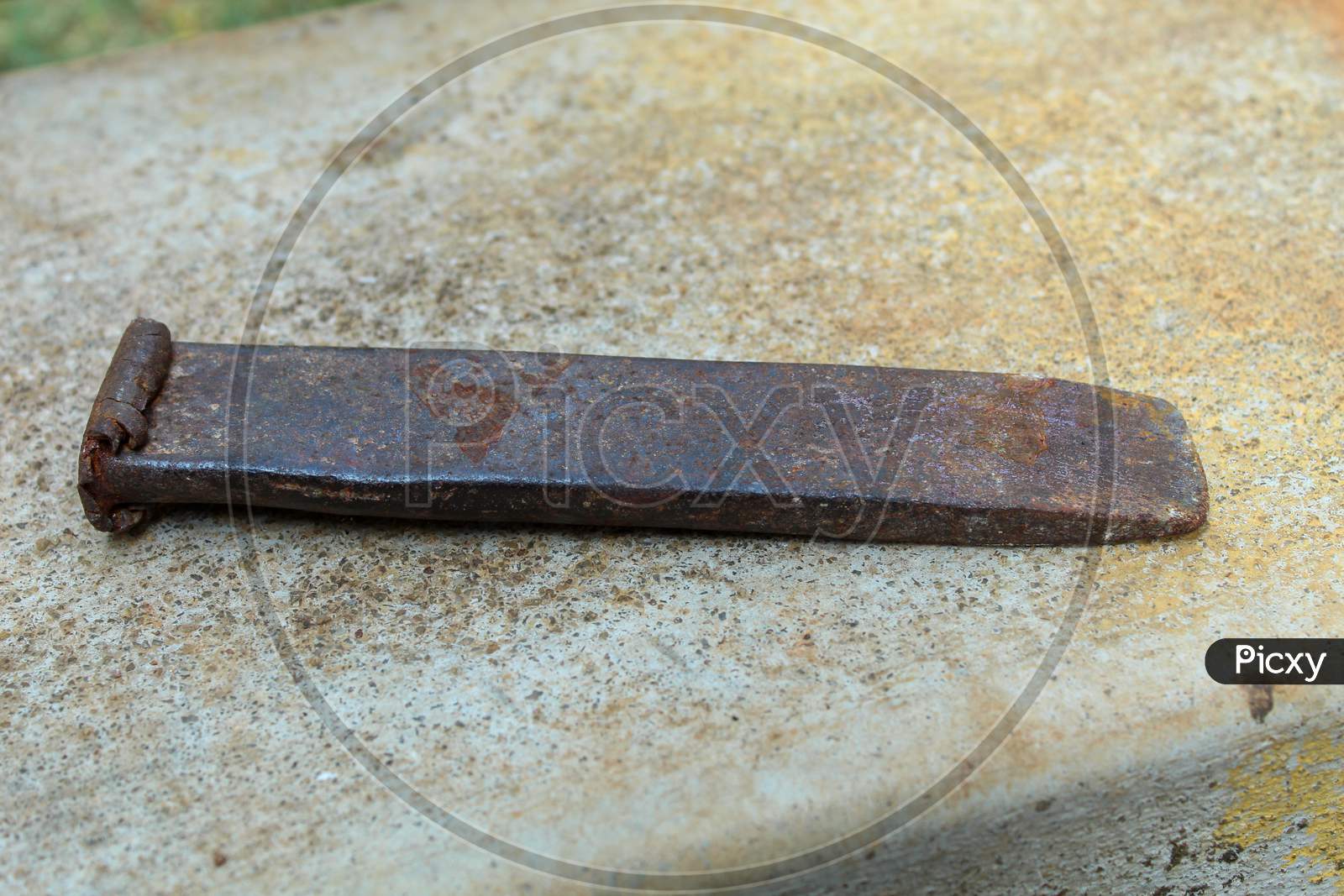 Old Rusted Iron Chisel Isolated