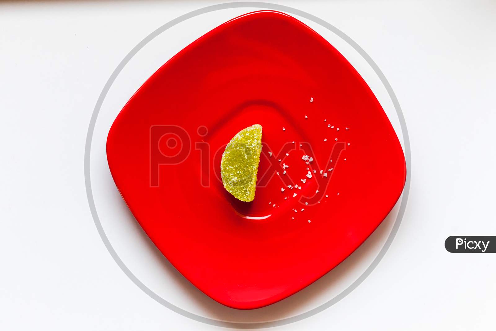 Sugar Candy On A Red Plate