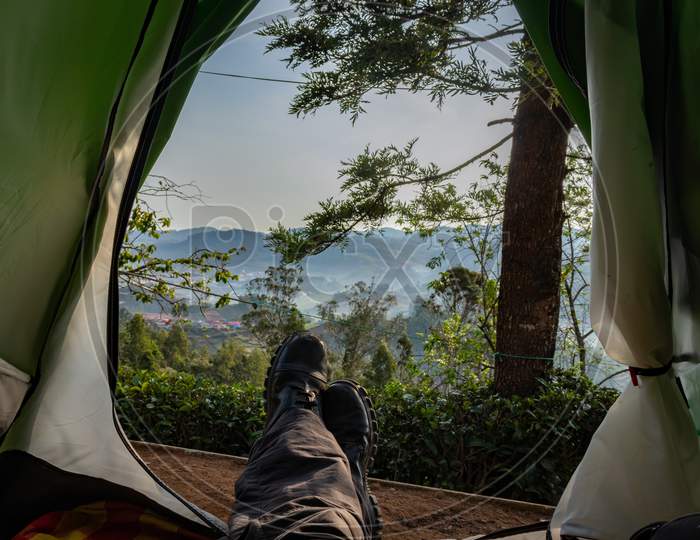 Camping Solo At Tea Garden Hill Top With Mesmerizing View