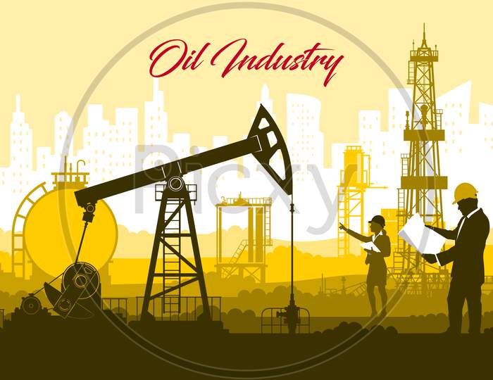 illustration of oil industry