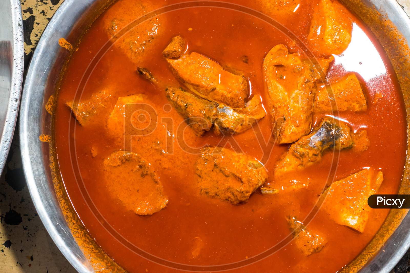 Indian Style Roasted Chicken Or Tandoori Chicken With Spicy Delicious Gravy, Indian Non Vegetarian Food. - Image