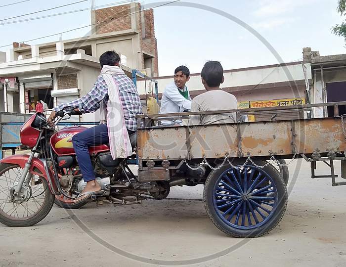 People in rural area made a motorcycle sock for employment