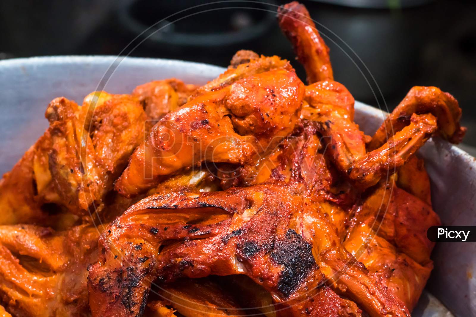 Indian Style Roasted Chicken Or Tandoori Chicken . Indian Non Vegetarian Food. - Image