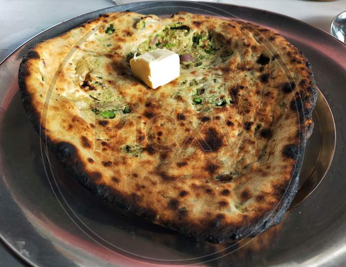 Indian Food Tandoori Butter Naan Special Punjabi Dish
