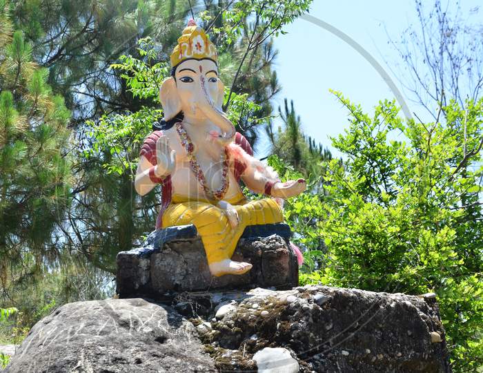 Indian God Statue In Forest Of Himachal Pradesh India 1