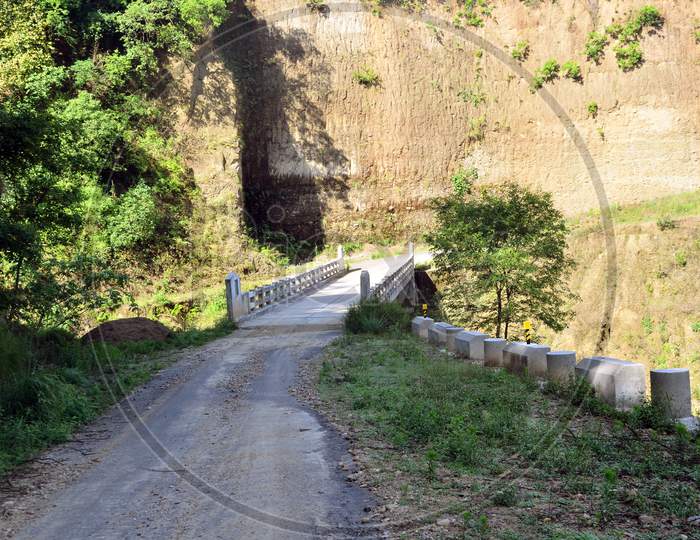 White Bridge At Forest Of Kangoo Town In Himachal Pradesh India 2