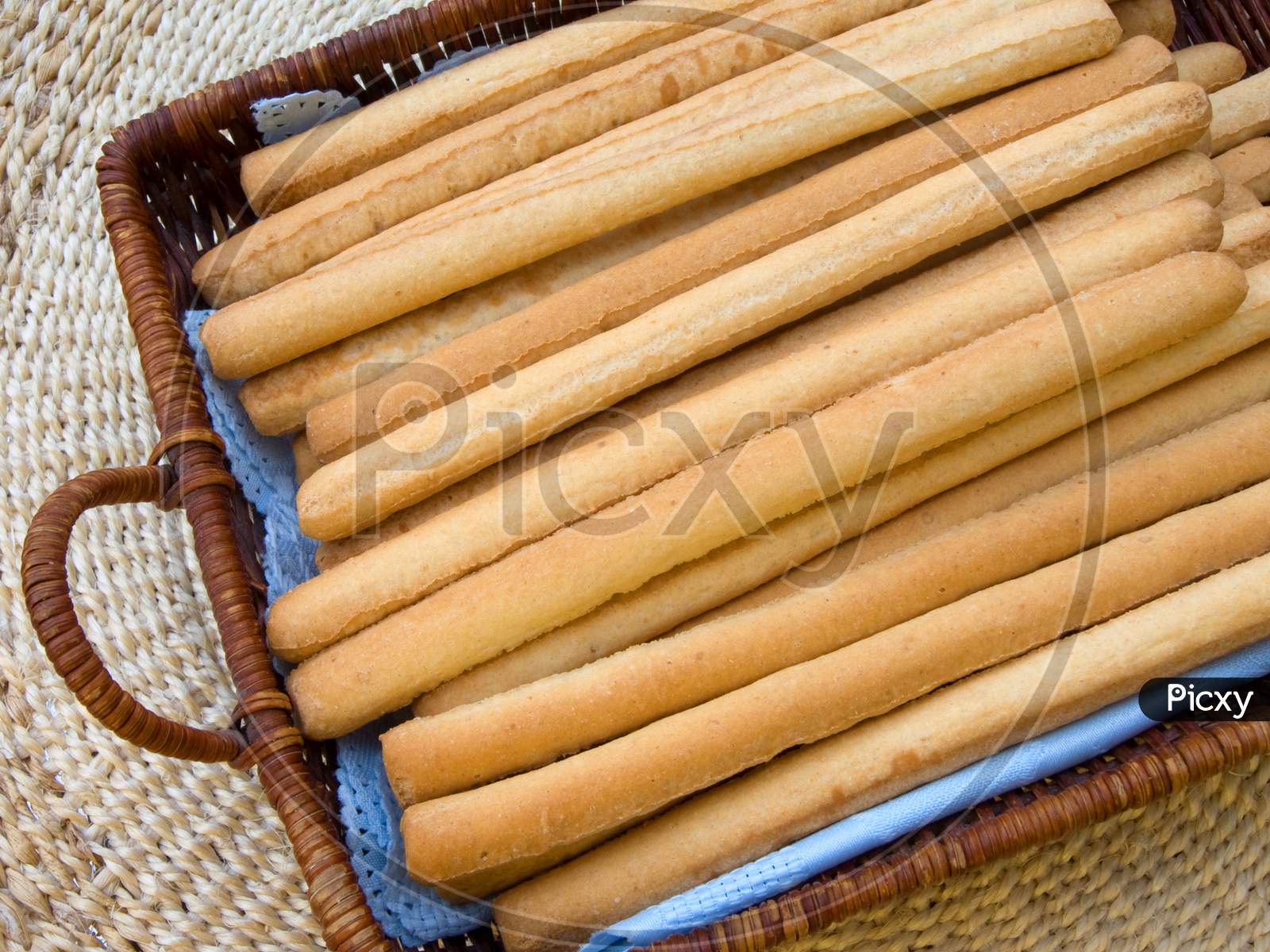 Bread sticks in basket