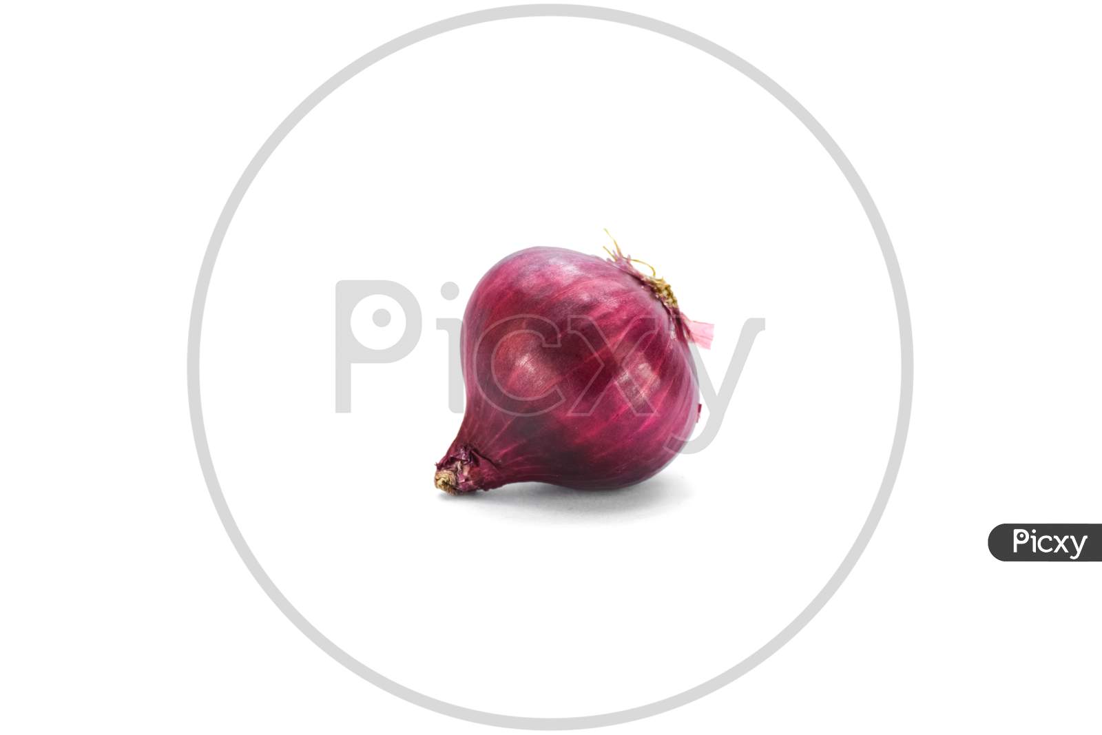 Fresh onion isolated on white background