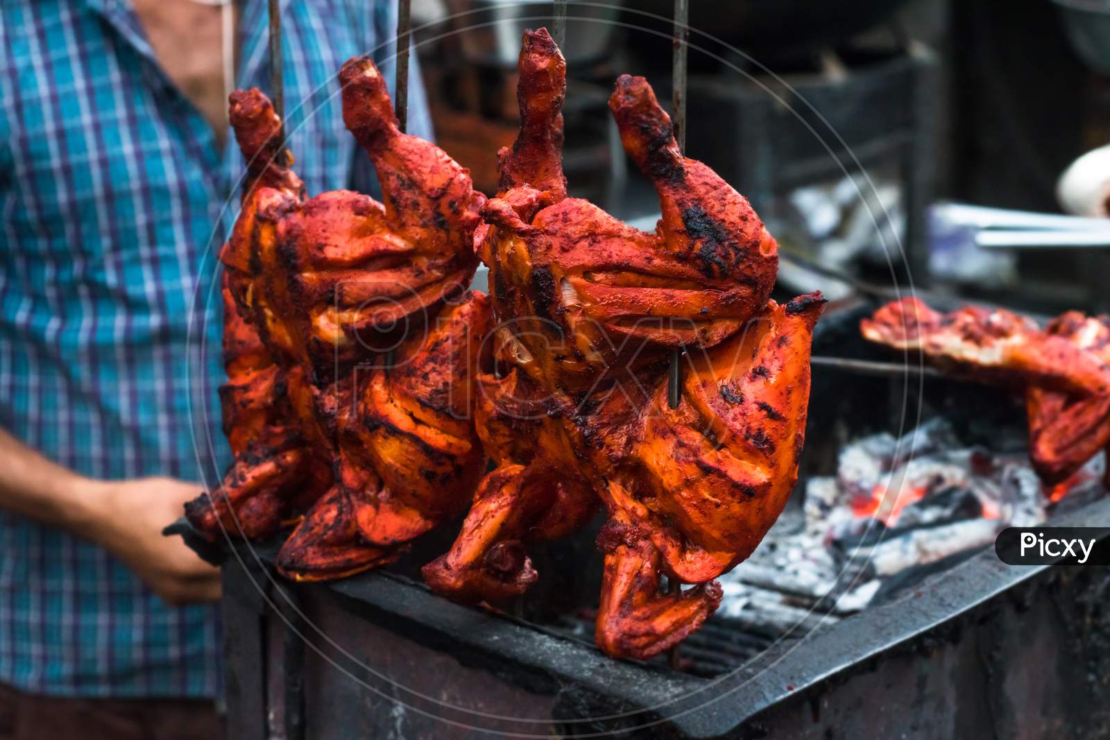 Indian Style Roasted Chicken Or Tandoori Chicken . Indian Non Vegetarian Food. - Image