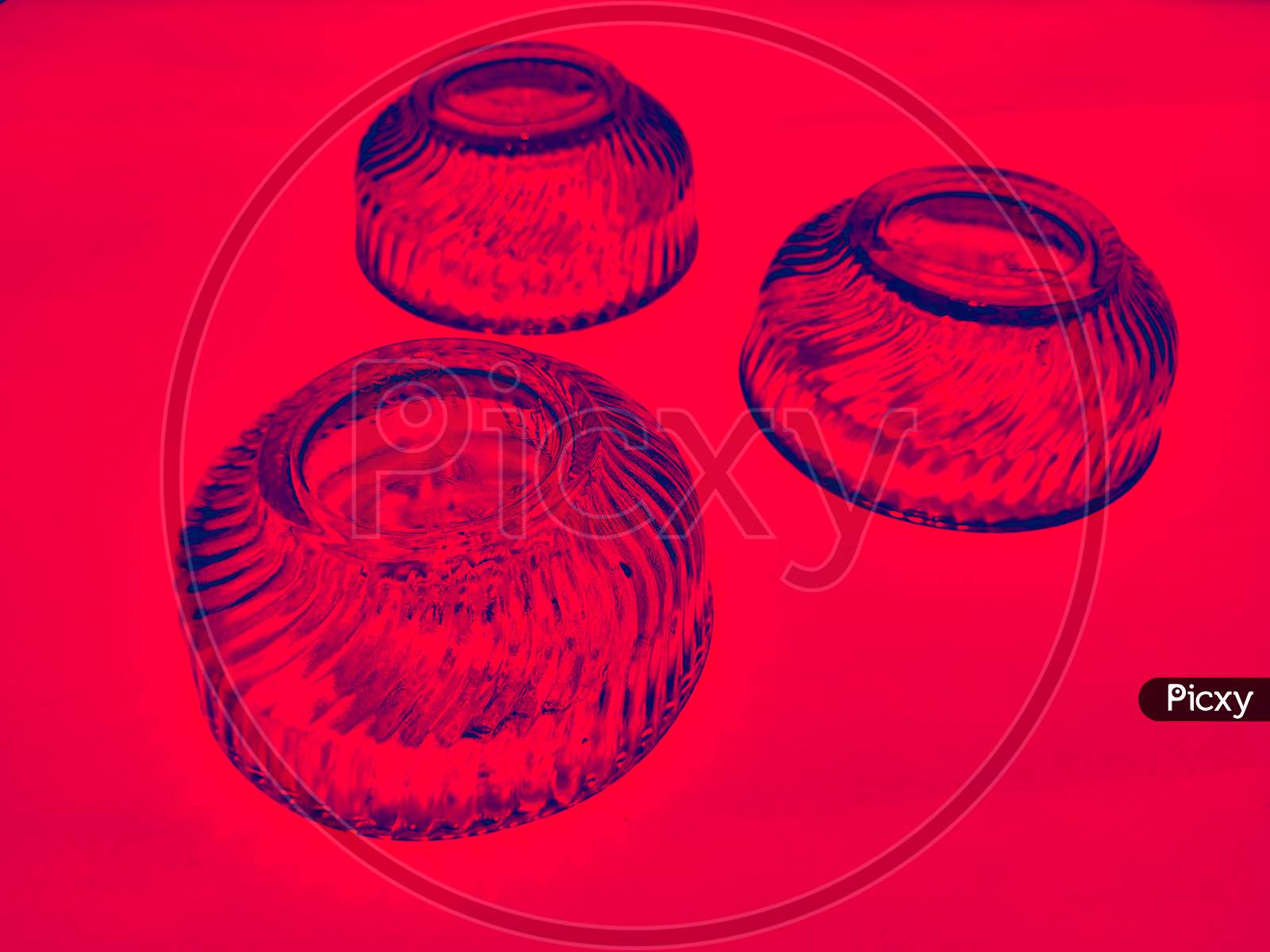Glass Dooms isolated in blood red background
