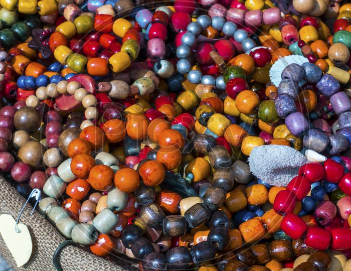 Wooden Bracelets Of Various Colors, Spancirfest 2019