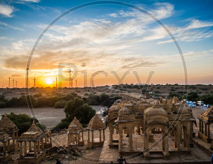 Bara bagh Jaisalmer, Rajasthan India, Sunset view