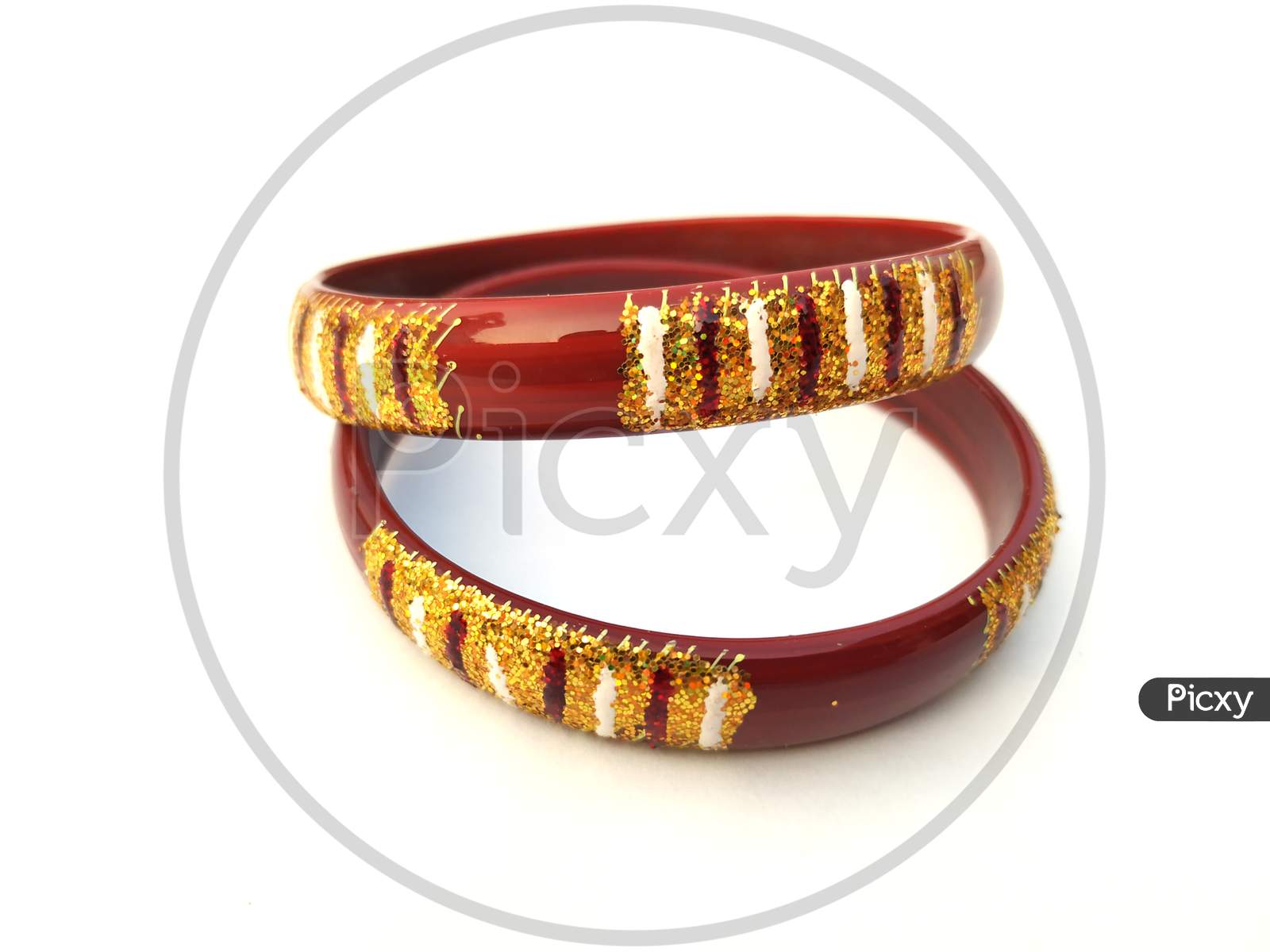 indian traditional bangles isolated on white background