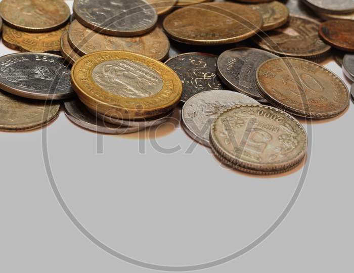 May 2020, Bangalore, Karnataka. Different Indian coins