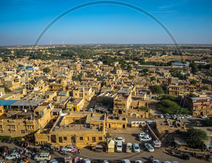 Jaisalmer city view from Jaisalmer Fort is situated in the city of Jaisalmer, in the Indian state of Rajasthan
